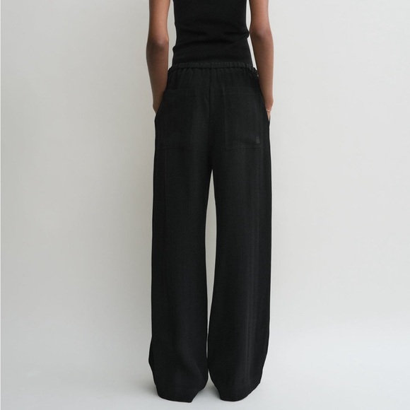 {Toteme} Woven Stripe Drawstring Trousers - Picture 3 of 9